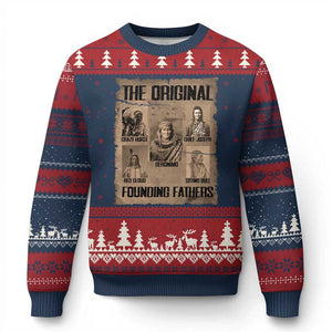 The Original Founding Fathers Ugly Christmas Sweater Native American Indigenous Leaders Graphic