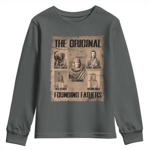 The Original Founding Fathers Youth Sweatshirt Native American Indigenous Leaders Graphic TS12 Dark Heather Print Your Wear