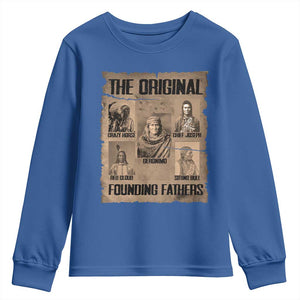 The Original Founding Fathers Youth Sweatshirt Native American Indigenous Leaders Graphic TS12 Royal Blue Print Your Wear