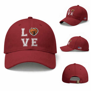 Love Basketball Baseball Cap Cracked Ball Graphic For Sport Lover TS12 Baseball Cap Universal Fit Cherry Red Print Your Wear