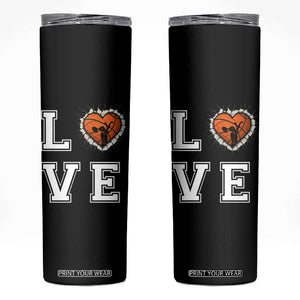 Love Basketball Skinny Tumbler Cracked Ball Graphic For Sport Lover TS12 Black Print Your Wear