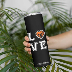 Love Basketball Skinny Tumbler Cracked Ball Graphic For Sport Lover TS12 Print Your Wear