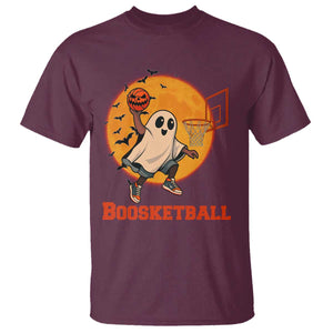 Funny Black Ghost Halloween Basketball T Shirt Boosketball Dunk Gift TS12 Maroon Print Your Wear