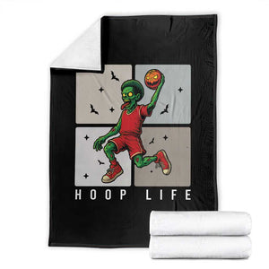 Hoop Life Throw Blanket Halloween Zombie Basketball Spooky Game TS12 Black Print Your Wear