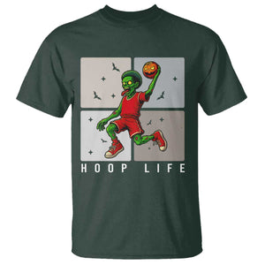 Hoop Life T Shirt Halloween Zombie Basketball Spooky Game TS12 Dark Forest Green Print Your Wear