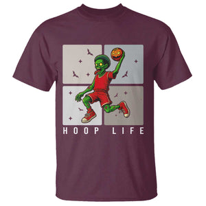 Hoop Life T Shirt Halloween Zombie Basketball Spooky Game TS12 Maroon Print Your Wear