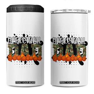 Basketball Dad 4 in 1 Can Cooler Tumbler Camouflage Flame Graphic For Sport Lover TS12 One Size: 16 oz White Print Your Wear