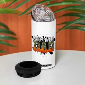 Basketball Dad 4 in 1 Can Cooler Tumbler Camouflage Flame Graphic For Sport Lover TS12 Print Your Wear