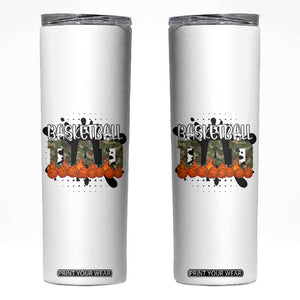 Basketball Dad Skinny Tumbler Camouflage Flame Graphic For Sport Lover TS12 White Print Your Wear