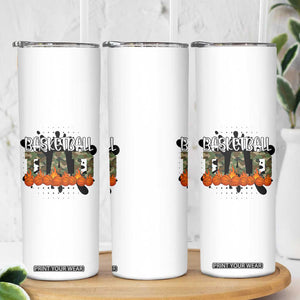 Basketball Dad Skinny Tumbler Camouflage Flame Graphic For Sport Lover TS12 Print Your Wear