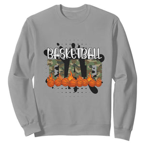 Basketball Dad Sweatshirt Camouflage Flame Graphic For Sport Lover TS12 Sport Gray Print Your Wear