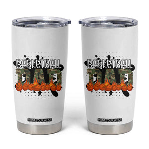 Basketball Dad Tumbler Cup Camouflage Flame Graphic For Sport Lover TS12 White Print Your Wear