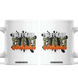 Basketball Dad Coffee Mug Camouflage Flame Graphic For Sport Lover TS12 White Print Your Wear