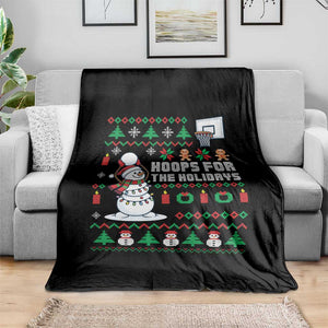 Funny Christmas Basketball Snowmen Throw Blanket Hoops For The Holidays Ugly Sweater TS12 Print Your Wear