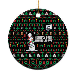 Funny Xmas Basketball Snowmen Christmas Ornament Hoops For The Holidays Ugly Sweater TS12 Print Your Wear