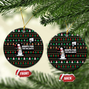 Funny Xmas Basketball Snowmen Christmas Ornament Hoops For The Holidays Ugly Sweater TS12 Circle Gold Print Your Wear