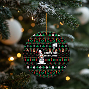 Funny Xmas Basketball Snowmen Christmas Ornament Hoops For The Holidays Ugly Sweater TS12 Print Your Wear