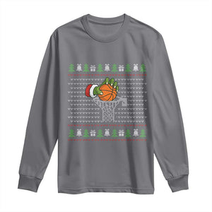 Funny Zombie Hand Basketball Christmas Gift Long Sleeve Shirt TS12 Charcoal Print Your Wear