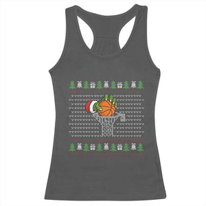 Funny Zombie Hand Basketball Christmas Gift Racerback Tank Top TS12 Dark Heather Print Your Wear