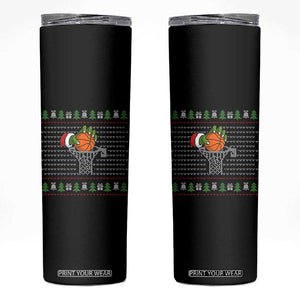 Funny Zombie Hand Basketball Christmas Gift Skinny Tumbler TS12 Black Print Your Wear