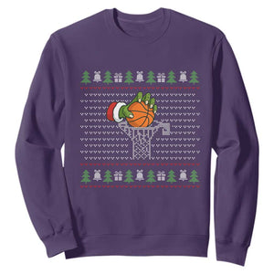 Funny Zombie Hand Basketball Christmas Gift Sweatshirt TS12 Purple Print Your Wear