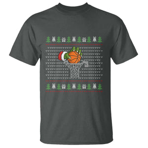 Funny Zombie Hand Basketball Christmas Gift T Shirt TS12 Dark Heather Print Your Wear