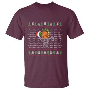 Funny Zombie Hand Basketball Christmas Gift T Shirt TS12 Maroon Print Your Wear