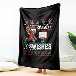 Seasons Swishes Throw Blanket Funny Gingerbread Basketball Christmas Gift TS12 Print Your Wear