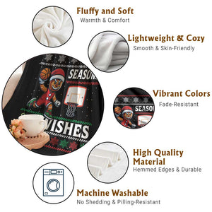 Seasons Swishes Throw Blanket Funny Gingerbread Basketball Christmas Gift TS12 Print Your Wear