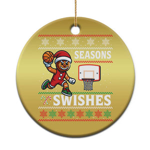 Seasons Swishes Christmas Ornament Funny Gingerbread Basketball Christmas Gift TS12 Print Your Wear