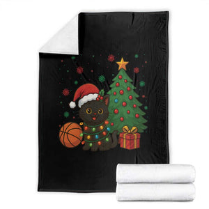 Funny Christmas Black Cat Throw Blanket Gift For Cat Lover TS12 Black Print Your Wear