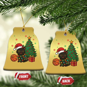 Funny Xmas Black Cat Christmas Ornament Gift For Cat Lover TS12 Bell Flake Gold Print Your Wear
