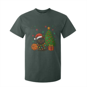 Funny Christmas Black Cat T Shirt For Kid Gift For Cat Lover TS12 Dark Forest Green Print Your Wear