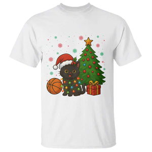 Funny Christmas Black Cat T Shirt Gift For Cat Lover TS12 White Print Your Wear