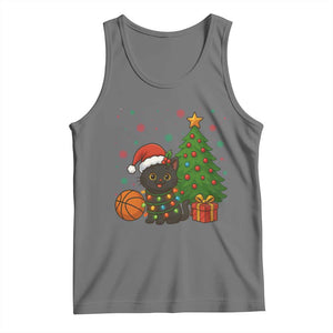 Funny Christmas Black Cat Tank Top Gift For Cat Lover TS12 Black Heather Print Your Wear