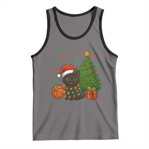 Funny Christmas Black Cat Tank Top Gift For Cat Lover TS12 Deep Heather Black Print Your Wear