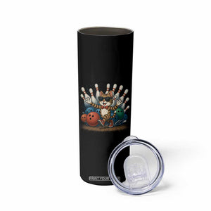 Funny Bowler Gift Skinny Tumbler Bowling Cat With Sunglasses TS12 Print Your Wear