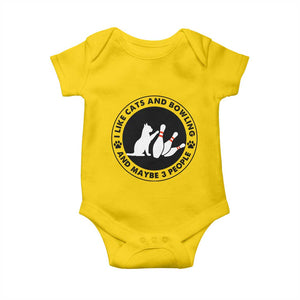 I Like Cats And Bowling And Maybe 3 People Baby Onesie Funny Cat Lovers TS12 Daisy Print Your Wear