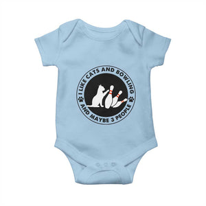 I Like Cats And Bowling And Maybe 3 People Baby Onesie Funny Cat Lovers TS12 Light Blue Print Your Wear