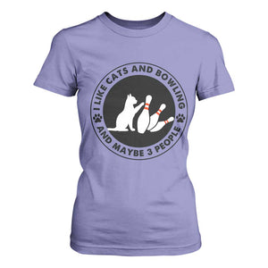 I Like Cats And Bowling And Maybe 3 People T Shirt For Women Funny Cat Lovers TS12 Violet Print Your Wear