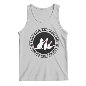 I Like Cats And Bowling And Maybe 3 People Tank Top Funny Cat Lovers TS12 Ash Print Your Wear
