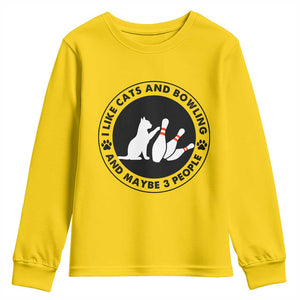 I Like Cats And Bowling And Maybe 3 People Youth Sweatshirt Funny Cat Lovers TS12 Daisy Print Your Wear