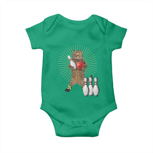 Funny Cat Bowling Meme Baby Onesie Gift For Bowlers TS12 Irish Green Print Your Wear