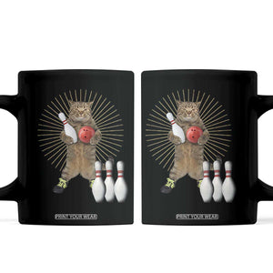 Funny Cat Bowling Meme Coffee Mug Gift For Bowlers TS12 Black Print Your Wear