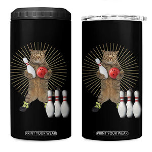 Funny Cat Bowling Meme 4 in 1 Can Cooler Tumbler Gift For Bowlers TS12 One Size: 16 oz Black Print Your Wear
