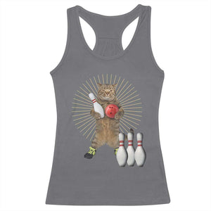 Funny Cat Bowling Meme Racerback Tank Top Gift For Bowlers TS12 Charcoal Print Your Wear