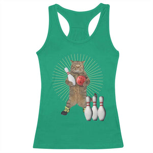 Funny Cat Bowling Meme Racerback Tank Top Gift For Bowlers TS12 Irish Green Print Your Wear