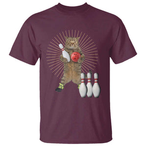 Funny Cat Bowling Meme T Shirt Gift For Bowlers TS12 Maroon Print Your Wear