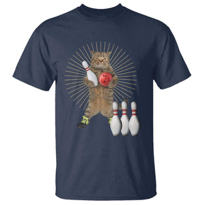 Funny Cat Bowling Meme T Shirt Gift For Bowlers TS12 Navy Print Your Wear