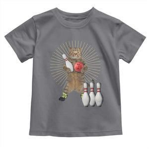Funny Cat Bowling Meme Toddler T Shirt Gift For Bowlers TS12 Charcoal Print Your Wear